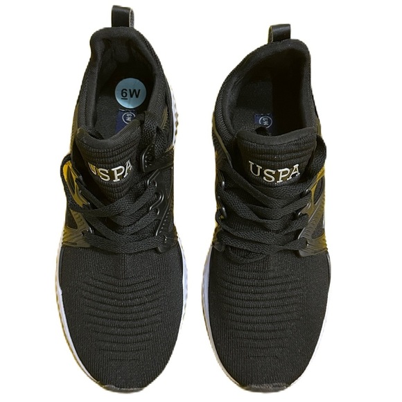 US Polo Assn Womens Size 6W Black OSLO-K Casual Running Sneakers Shoes - Picture 3 of 7